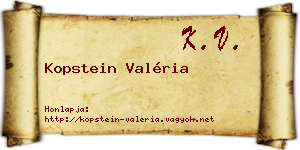 Kopstein Valéria névjegykártya